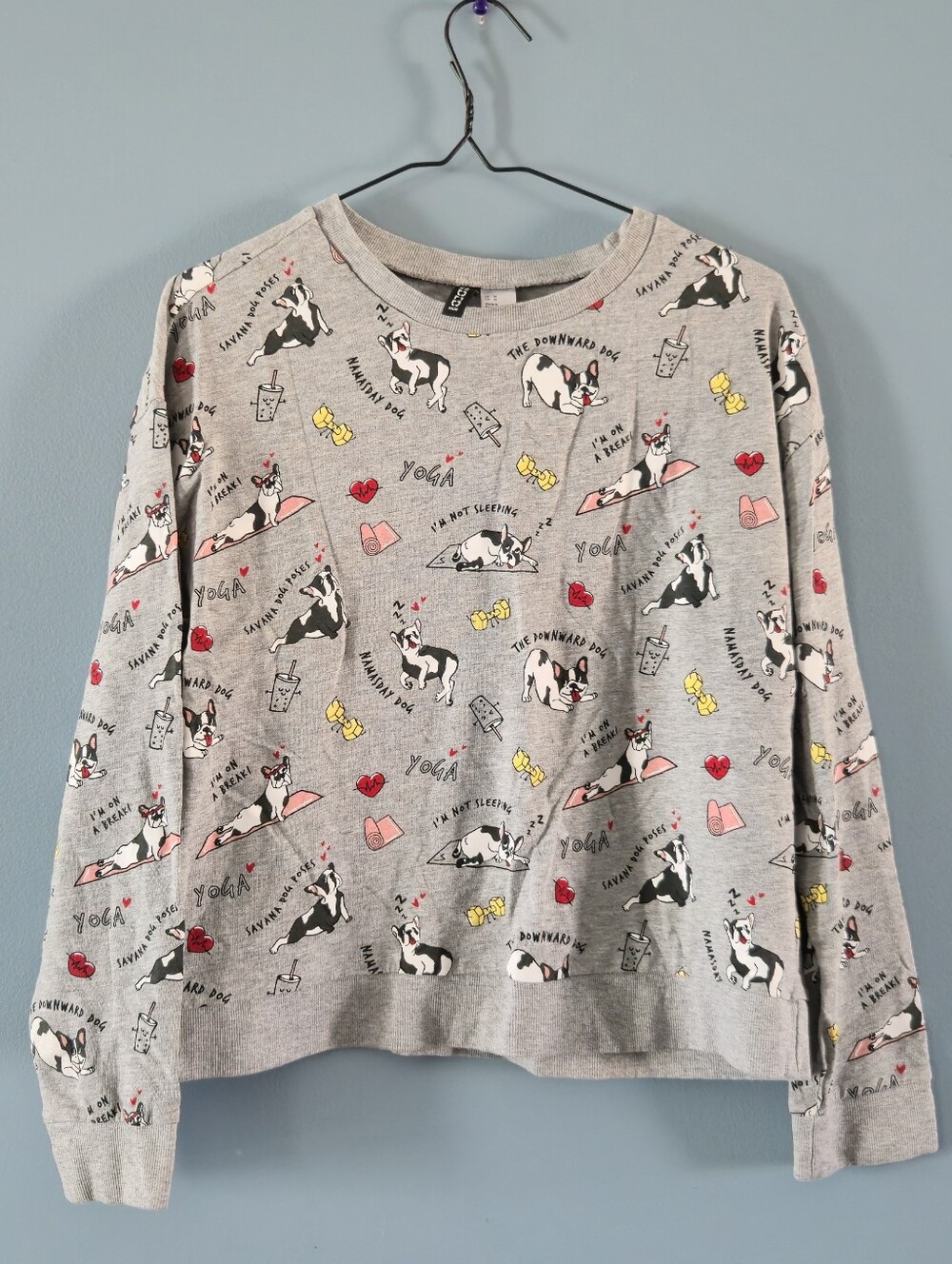 Yoga French Bulldog Sweatshirt - Women's Medium